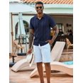 thumbnail image 1 of COOFANDY Mens Vintage Knit Polo Shirt Casual Short Sleeve Button Down Shirts Summer Beach Wear, 1 of 7