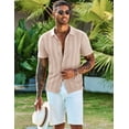 thumbnail image 1 of COOFANDY Men's Knit Polo Shirt Short Sleeve Casual Button Down Shirt Summer Beach Vacation Shirts, 1 of 7