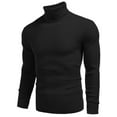 thumbnail image 1 of Coshow Men's Knitted Pullover Turtleneck Slim Fit Ribbed Casual Sweater, 1 of 5