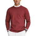thumbnail image 1 of COOFANDY Mens Crew Neck Sweaters Long Sleeve Lightweight Knit Dress Pullover Sweaters Wine Red M, 1 of 5