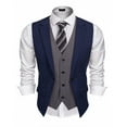 thumbnail image 1 of COOFANDY Men's Layered Suit Vest Business Dress Vests Formal Wedding Waistcoat Slim Fit Christmas Vest, 1 of 6