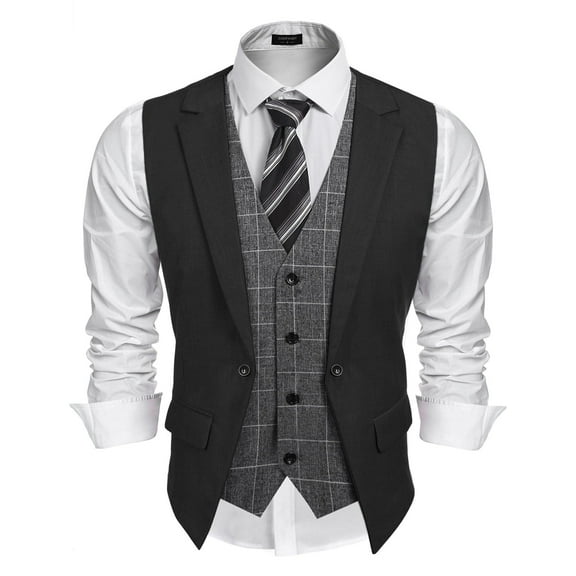 COOFANDY Men's Suit Vests Fashion Formal Slim Fit Business Dress Vest Waistcoat