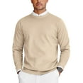 thumbnail image 1 of COOFANDY Mens Crew Neck Sweaters Long Sleeve Lightweight Knit Dress Pullover Sweaters Yellow L, 1 of 5