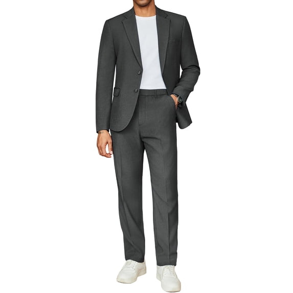 COOFANDY Men's Lightweight 2 Piece Suit Set Two Button Solid Blazer Pants Slim Fit Fashion Dress Tuxedo