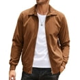 thumbnail image 1 of COOFANDY Mens Vintage Collared Jacket Corduroy Casual Jacket Tan Fashion Bomber Jacket with Pockets, 1 of 5