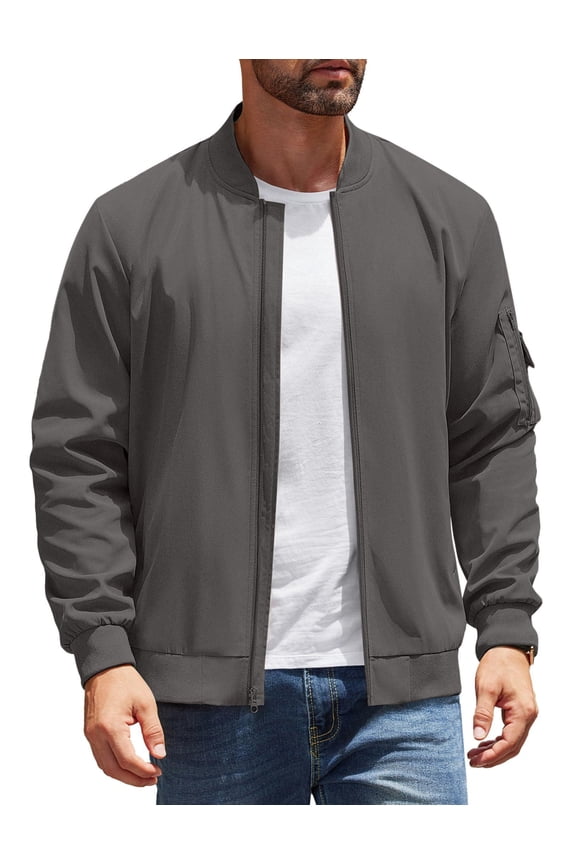 Mens Light Weight Bomber Jackets Spring Fall Windbreaker Jackets Casual Flight Jackets