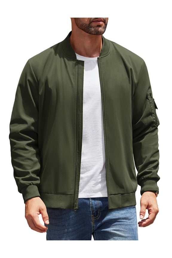 Mens Lightweight Bomber Jacket Wind breaker Jackets Casual Spring Fall Jackets