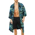 thumbnail image 1 of COOFANDY Men's Lightweight Kimono Robe Jacket Printed Japanese Style Bathrobes Casual Open Front Long Cardigan Coat Outwear, 1 of 5