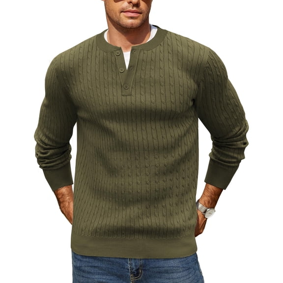 COOFANDY Men's Lightweight Knit Sweater Long Sleeve Pullover Slim Fit Crew Neck Solid Polyester