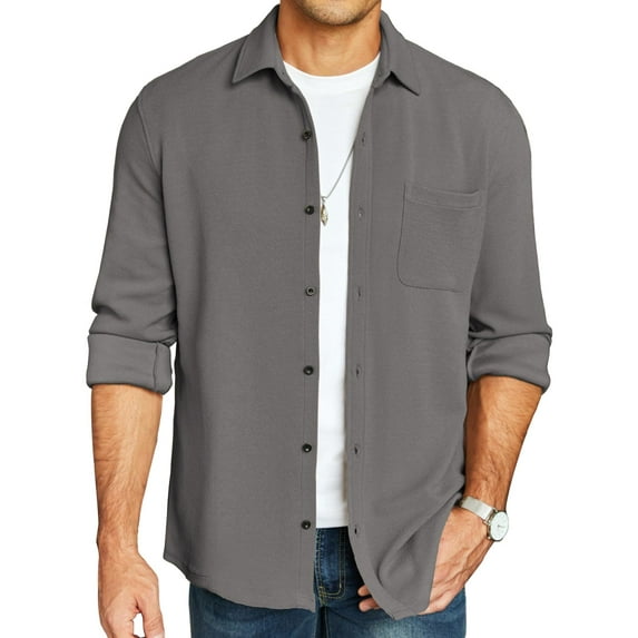 COOFANDY Men's Fashion Shacket Casual Business Shirt Jacket Spring Overshirt with Chest Pocket