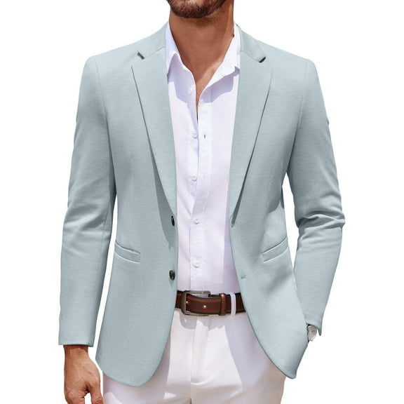 COOFANDY Men's Lightweight Two Button Knit Blazer - Casual Sport Coats Suit Jacket