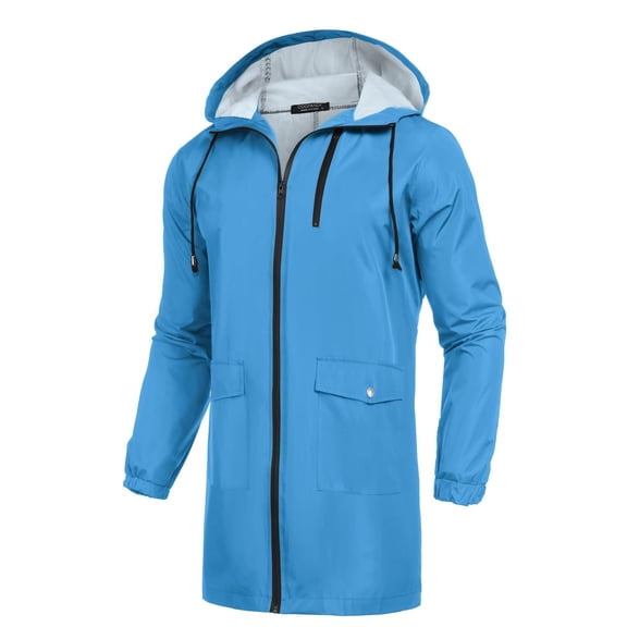 COOFANDY Raincoat Men's Lightweight Waterproof Rain Jacket Raincoat with Hood for Golf Cycling Windbreaker