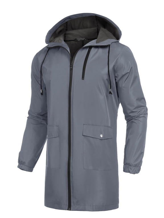 Men's Raincoats Waterproof With Hood Lightweight Rain Jacket Packable Rain Poncho