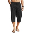 thumbnail image 1 of COOFANDY Men's Linen Capris Pants Below Knee Regular Fit 3/4 Pants Casual Drawstring Lightweight Beach Yoga Pants with Pockets, 1 of 9