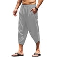 thumbnail image 1 of COOFANDY Men's Linen Pants Cotton Loose Casual Lightweight Summer Hippie Beach Yoga Cropped Trousers Pirate Pants with Pockets, 1 of 6