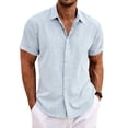 thumbnail image 1 of COOFANDY Men's Linen Shirts Short Sleeve Casual Shirt Button Down Shirt for Men Beach Summer Wedding Shirt, 1 of 6