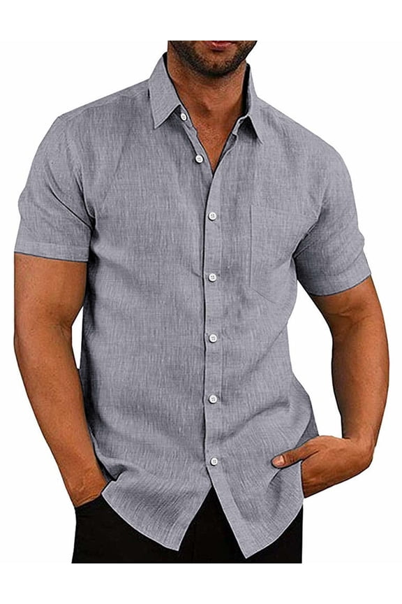Men's Linen Shirt Textured Designer Western Work Regular Fit Shirt