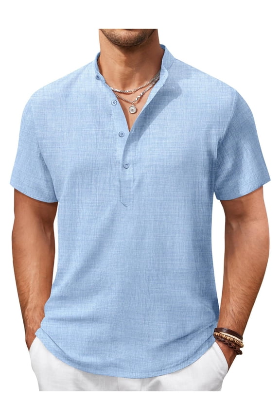 Men Beach Shirt Short Sleeve Hippie Summer Casual Vacation Shirt