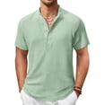 thumbnail image 1 of COOFANDY Men Beach Shirt Short Sleeve Hippie Casual Summer Linen Shirt, 1 of 9