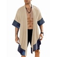 thumbnail image 1 of COOFANDY Men's Long Cardigan Cotton Kimono Robe Lightweight Casual Beach Drape Cape, 1 of 6
