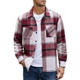 thumbnail image 1 of Coshow Men's Long Sleeve Button Down Flannel Shirt Jacket Casual Plaid Lined Shirts, 1 of 5