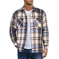 thumbnail image 1 of Coshow Men's Long Sleeve Button Down Flannel Shirt Jacket Casual Plaid Lined Shirts, 1 of 5