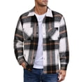 thumbnail image 1 of Coshow Men's Long Sleeve Button Down Flannel Shirt Jacket Casual Plaid Lined Shirts, 1 of 5