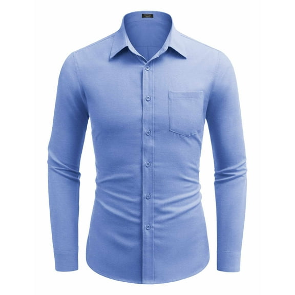 COOFANDY Men's Long Sleeve Button Down Shirt Casual Untucked Regular-Fit Oxford Dress Shirts