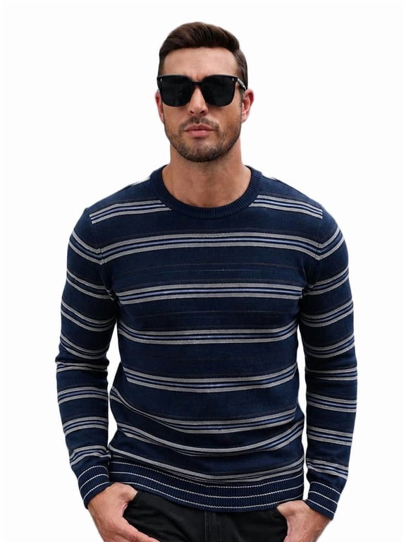 Men's Long-Sleeve Crewneck Sweater | Soft Slim Fit Knit Sweater Pullover for Fall Winter and Business Casual & Everyday Wear
