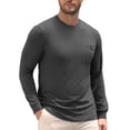thumbnail image 1 of COOFANDY Men's Long-Sleeve Crewneck T-Shirt with Pocket, Casual Soft Stretch Tee, Casual Cotton Jersey, 1 of 8
