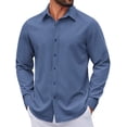 thumbnail image 1 of COOFANDY Men's Long Sleeve Dress Shirt Business Casual Shirts for Men Fall Fashion Shirt, 1 of 6