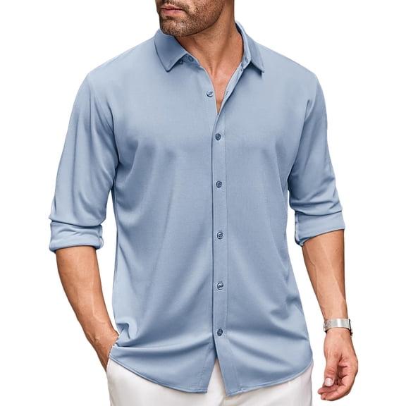 COOFANDY Men's Long Sleeve Dress Shirt Casual Button Down Shirts Wrinkle Free Untucked Slim Fit Shirt