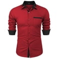 thumbnail image 1 of COOFANDY Men's Long Sleeve Dress Shirt Plaid Collar Casual Button Down Shirts, 1 of 6