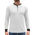 thumbnail image 1 of COOFANDY Men's Long-Sleeve Henley Shirt, Casual Button Down Cotton T-Shirt, Basic Crew Neck Top for Daily Wear, 1 of 8