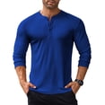 thumbnail image 1 of COOFANDY Men's Long Sleeve Henley Shirts Stretch Ribbed T-Shirts Fashion Casual Basic Tops, 1 of 6