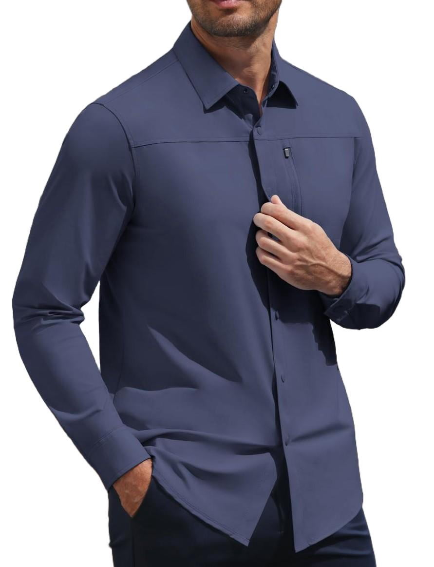 COOFANDY Men's Long Sleeve Button Up Shirts | Lightweight UPF 50+ Snap ...