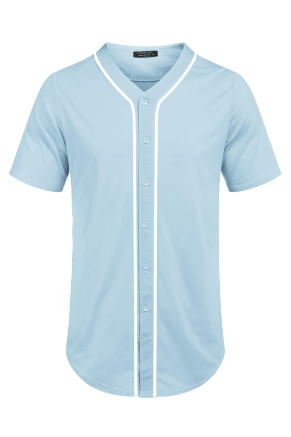 Men's Mens Baseball Button Down Team Jersey Hipster Hip Hop T Shirts SS