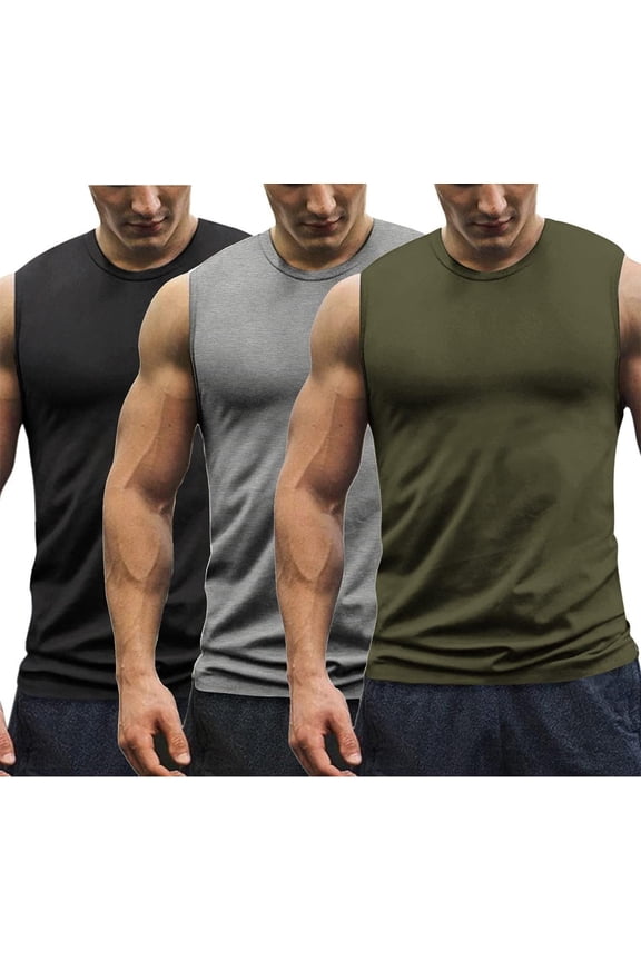 Mens Tank Tops 3 Pack,Sleeveless Shirts for Men's Fitness,Quick Dry Gym Tank Top for Men