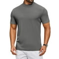 thumbnail image 1 of COOFANDY Men's Half Turtleneck Shirts Short Sleeve Slim Fit Underwear T-Shirts Lightweight Baselayer Mock Top, 1 of 10