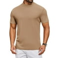 thumbnail image 1 of COOFANDY Mens Mock Turtle Neck Shirts Ribbed Short Sleeve Pullover Tops Basic Layered T-Shirts, 1 of 10