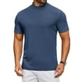 thumbnail image 1 of COOFANDY Mens Short Sleeve T-Shirts Mock Turtleneck Short Sleeve Shirts Casual Mock Neck Golf Shirts, 1 of 10