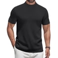 thumbnail image 1 of COOFANDY Men's Mock Turtleneck Short Sleeve Sweater Casual Pullover T-Shirts Basic Top Stretch Tee Knited Sweater, 1 of 6