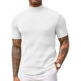 thumbnail image 1 of COOFANDY Men's Short Sleeve Mock Turtleneck Sweater - Ribbed Knit Solid Casual Basic Pullover Tee, 1 of 7