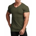 thumbnail image 1 of COOFANDY Men's Muscle T Shirts Stretch Short Sleeve V Neck Bodybuilding Workout Tee Shirts, 1 of 10
