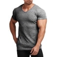 thumbnail image 1 of COOFANDY Men's Muscle T Shirts Stretch Short Sleeve V Neck Bodybuilding Workout Tee Shirts, 1 of 10
