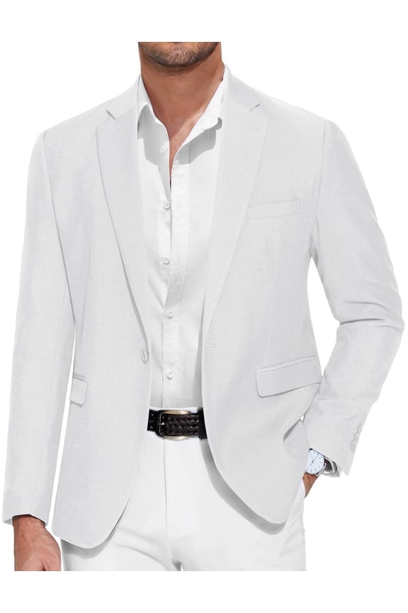 Mens One Button Sport Coat Blazer Lightweight Casual Formal Wedding Dress Jackets