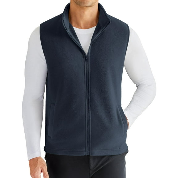 COOFANDY Men's Polar Fleece Vest Lightweight Sleeveless Zip Up Jacket Casual Outerwear Outdoor Golf Vests
