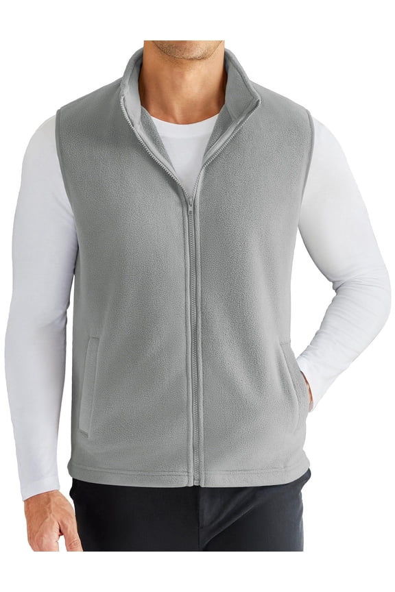 Mens fleece vest Jacket Warm Zip Up Polar Vests Casual Sleeveless Jackets With Pockets
