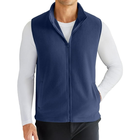 COOFANDY Men's Polar Fleece Vest Lightweight Sleeveless Zip Up Jacket Casual Outerwear Outdoor Golf Vests