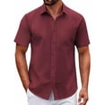 thumbnail image 1 of COOFANDY Men's Polka Dot Business Shirts Short Sleeve Button Up Shirt Summer Business Casual Shirts, 1 of 5